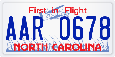 NC license plate AAR0678