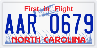 NC license plate AAR0679
