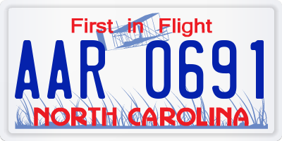 NC license plate AAR0691