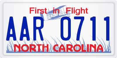 NC license plate AAR0711