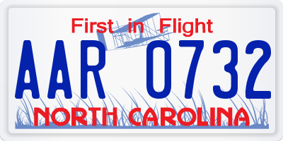 NC license plate AAR0732