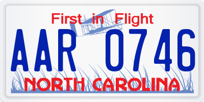 NC license plate AAR0746