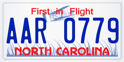 NC license plate AAR0779