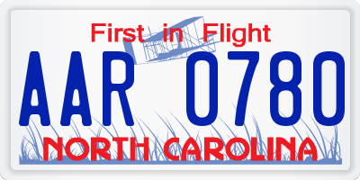 NC license plate AAR0780