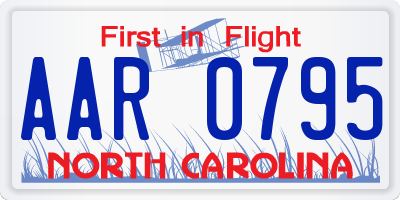 NC license plate AAR0795