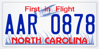 NC license plate AAR0878