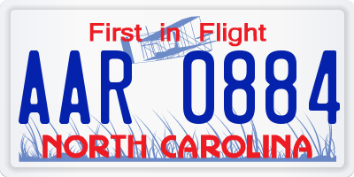 NC license plate AAR0884