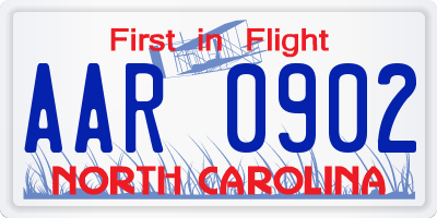 NC license plate AAR0902