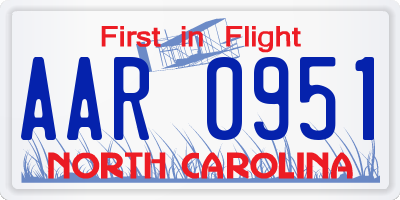 NC license plate AAR0951