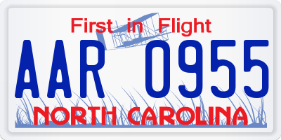 NC license plate AAR0955