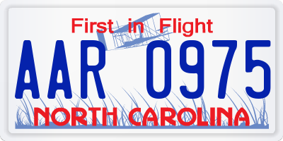 NC license plate AAR0975