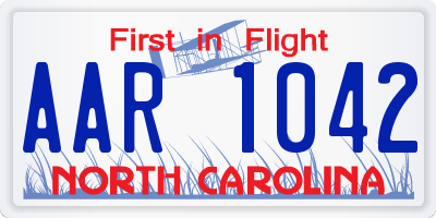 NC license plate AAR1042
