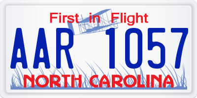 NC license plate AAR1057