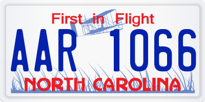 NC license plate AAR1066