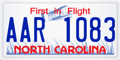 NC license plate AAR1083