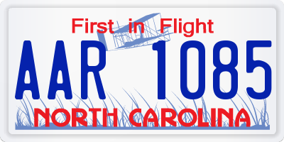 NC license plate AAR1085