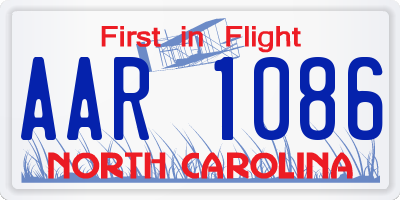 NC license plate AAR1086