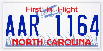 NC license plate AAR1164