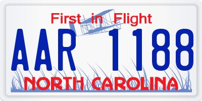 NC license plate AAR1188