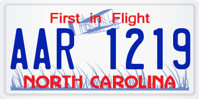 NC license plate AAR1219