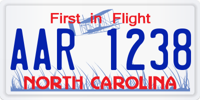 NC license plate AAR1238