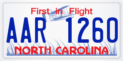 NC license plate AAR1260