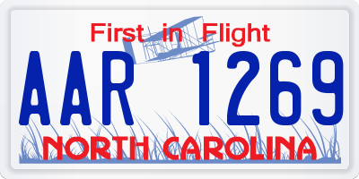 NC license plate AAR1269