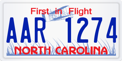 NC license plate AAR1274