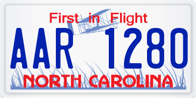 NC license plate AAR1280