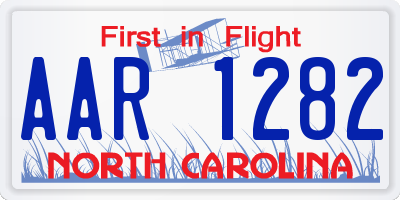 NC license plate AAR1282