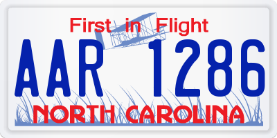 NC license plate AAR1286