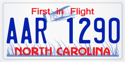 NC license plate AAR1290