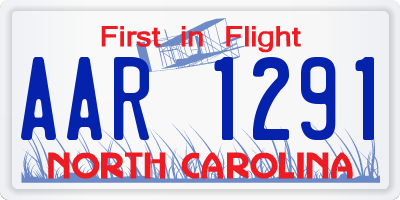 NC license plate AAR1291