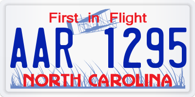 NC license plate AAR1295