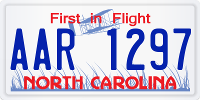 NC license plate AAR1297