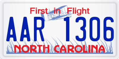 NC license plate AAR1306