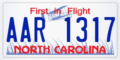 NC license plate AAR1317