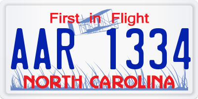 NC license plate AAR1334