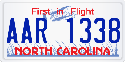 NC license plate AAR1338