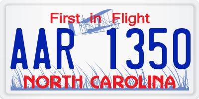 NC license plate AAR1350