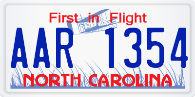 NC license plate AAR1354