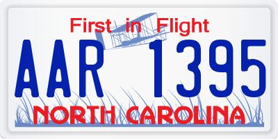 NC license plate AAR1395
