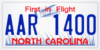 NC license plate AAR1400