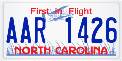 NC license plate AAR1426