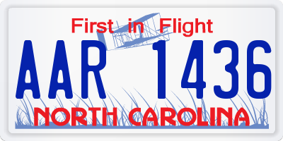NC license plate AAR1436