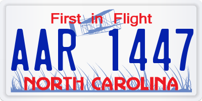NC license plate AAR1447