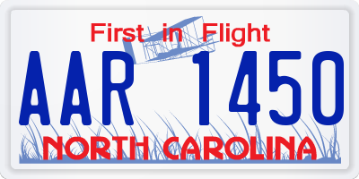 NC license plate AAR1450
