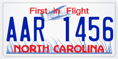 NC license plate AAR1456