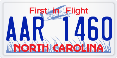 NC license plate AAR1460