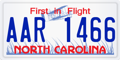 NC license plate AAR1466
